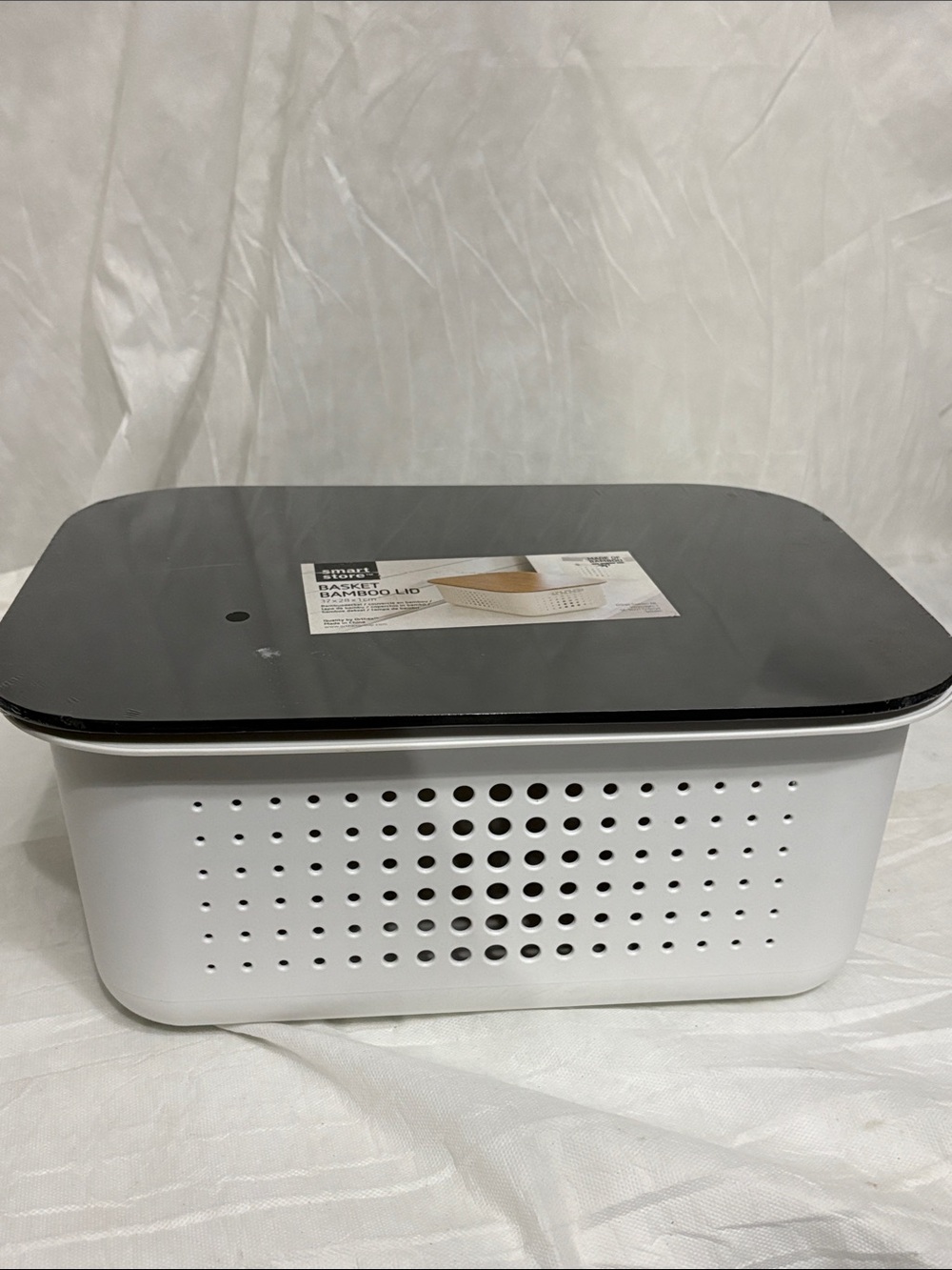 Home Storage Basket with Bamboo Lid